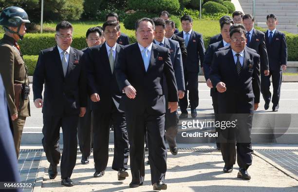 Head of North Korean delegation Ri Son-Gwon arrives for the meeting on June 1, 2018 in Panmunjom, South Korea. Inter-Korea dialogue have increased...