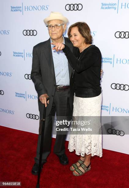 Norman Lear and daughter Maggie Lear attend the 11th Annual Television Academy Honors at NeueHouse Hollywood on May 31, 2018 in Los Angeles,...