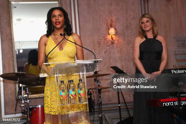 Lauren Clayton speaks onstage during the Changemaker Gala at L'Escale Restaurant during the 2018 Greenwich International Film Festival on May 31,...