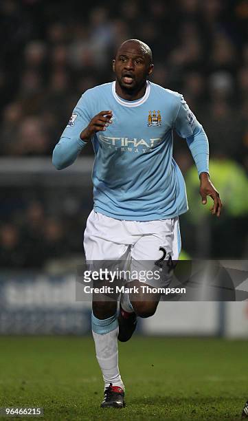Patrick Vieira of Manchester City in action during the Barclays Premier League match between Hull City and Manchester City at the KC Stadium on...