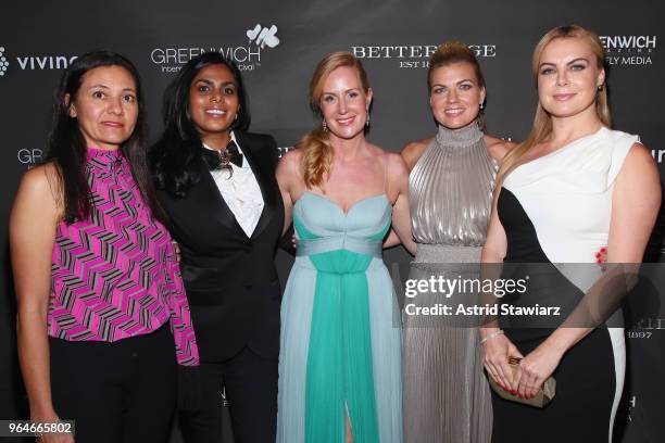 Denise Capati, Romona Norton, Colleen deVeer, Kristina Sipko, and Niki Adamkova attend the Changemaker Gala at L'Escale Restaurant during the 2018...