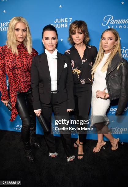 Dorit Kemsley, Kyle Richards, Lisa Rinna and Teddi Mellencamp Arroyave attend the "American Woman" premiere party at Chateau Marmont on May 31, 2018...