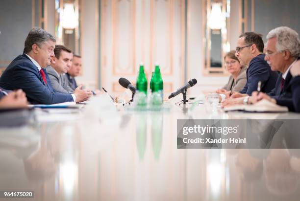 German Minister of Foreign Affairs Heiko Maas meets Petro Poroschenko, President of the Ukraine, in Kiev on May 31, 2018. German Federal Foreign...