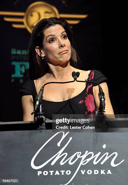 Actress Sandra Bullock attends the American Riveria Award event presented by Chopin Vodka at the 25th Annual Santa Barbara International Film...