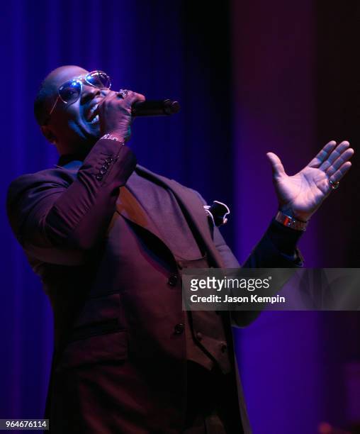 Singer-songwriter Johnny Gill performs onstage during NMAAM Celebration of Legends Galaon May 31, 2018 in Nashville, Tennessee.
