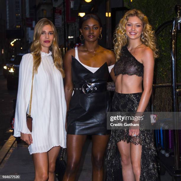 Noel Berry, Zuri Tibby and Maggie Laine attend the U.S. Book launch of 'Backstage Secrets by Russell James' at the Alley Cat in the Financial...