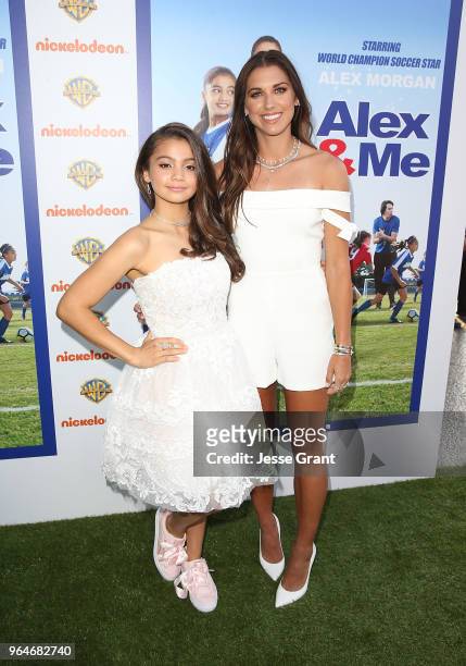 Actor Siena Agudong and professional soccer player Alex Morgan attend the premiere of "Alex & Me" at the DGA Theater on May 31, 2018 in Los Angeles,...