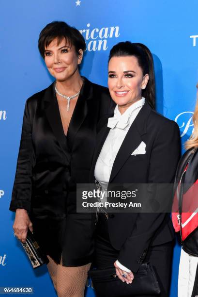Kris Jenner and Kyle Richards attend Premiere Of Paramount Network's "American Woman" - Arrivals at Chateau Marmont on May 31, 2018 in Los Angeles,...