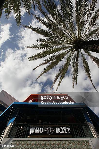 Saints fans sit in a bar on Fort Lauderdale Beach on February 6, 2010 in Fort Lauderdale, Florida. Super Bowl XLIV between the Indianapolis Colts and...