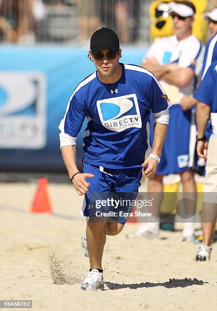 Actor Chace Crawford plays at the Fourth Annual DIRECTV Celebrity Beach Bowl at DIRECTV Celebrity Beach Bowl Stadium: South Beach on February 6, 2010...