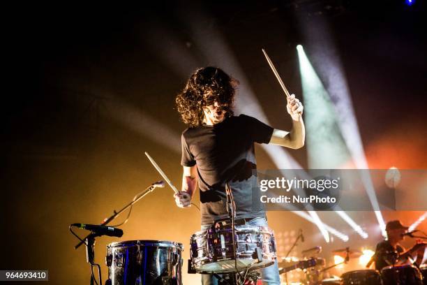 Italian singer-songwriter Francesco Motta, also known simply as Motta perfors live at Alcatraz in Milan, Italy, on 31 May 2018.