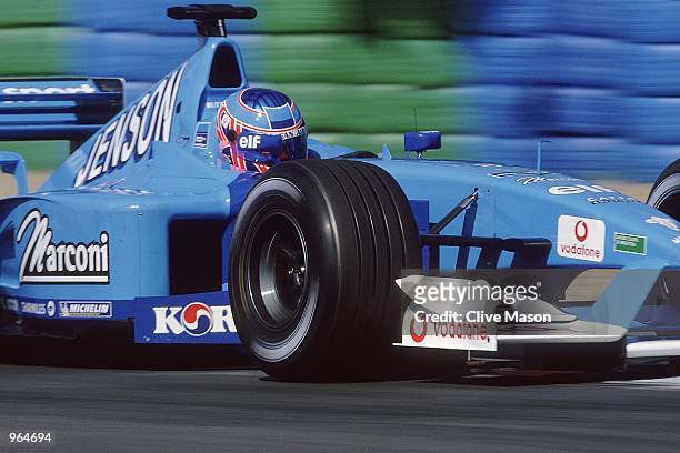 Jenson Button of Great Britain and Benetton during the French Formula One Grand Prix at Magny- Cours in France. \ Mandatory Credit: Clive Mason...