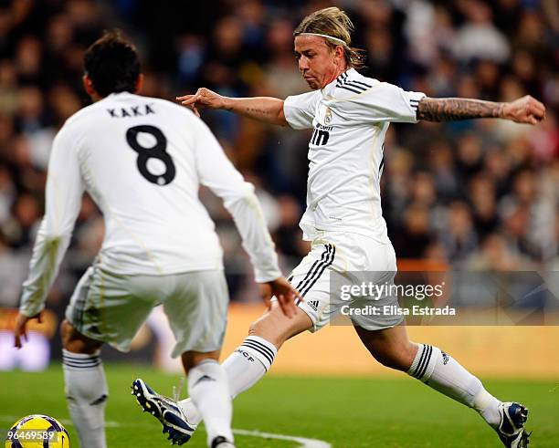 Guti of Real Madrid in action during the La Liga match between Real Madrid and Espanyol at Estadio Santiago Bernabeu on February 6, 2010 in Madrid,...