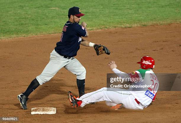 Humberto Cota of Mexico's Naranjeros de Hermosillo in action during a match against Venezuela's Los Leones del Caracas as part of the Caribbean...