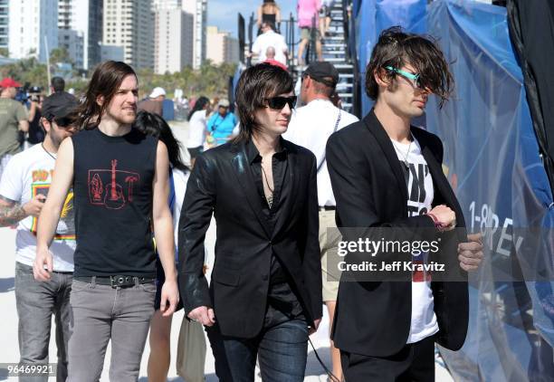 The All American Rejects attend DIRECTV's 4th Annual Celebrity Beach Bowl on February 6, 2010 in Miami Beach, Florida.