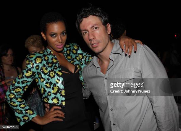 Solange Knowles and Barry Mullineaux attend the 44th Annual Super Bowl Friday Night Lights celebration at Shore Club on February 5, 2010 in Miami...