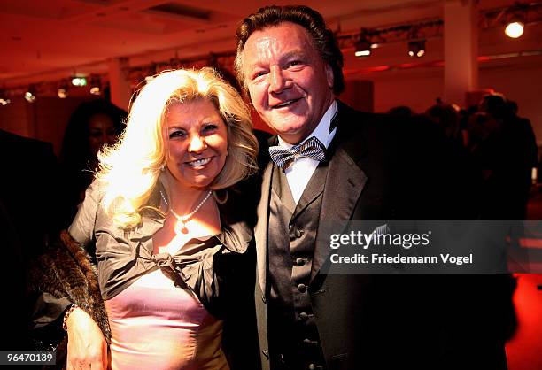 Harald Strutz arrive with his wife at the 2009 Sports Gala 'Ball des Sports' at the Rhein-Main Hall on February 6, 2010 in Wiesbaden, Germany.