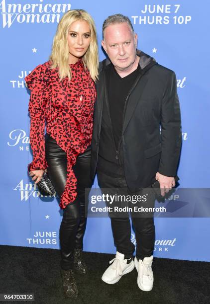 Dorit Kemsley and Paul Kemsley attend the premiere of Paramount Network's "American Woman" at Chateau Marmont on May 31, 2018 in Los Angeles,...