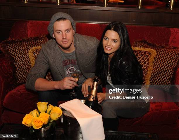 Channing Tatum and Jenna Dewan attend Strip House restaurant at Planet Hollywood Casino Resort on February 6, 2010 in Las Vegas, Nevada.