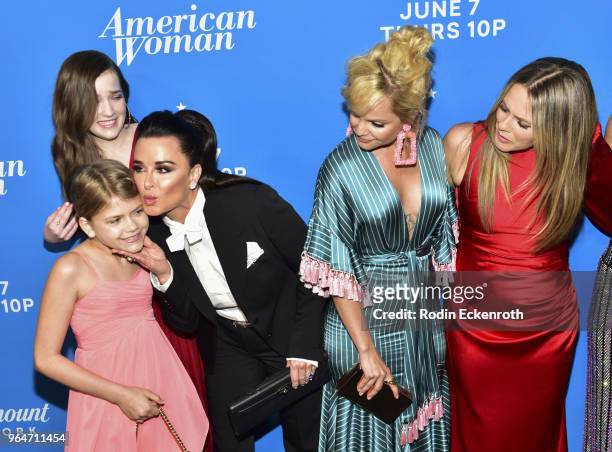 Makeena James, Lia McHugh, Kyle Richards, Mena Suvari, and Alicia Silverstone attend the premiere of Paramount Network's "American Woman" at Chateau...
