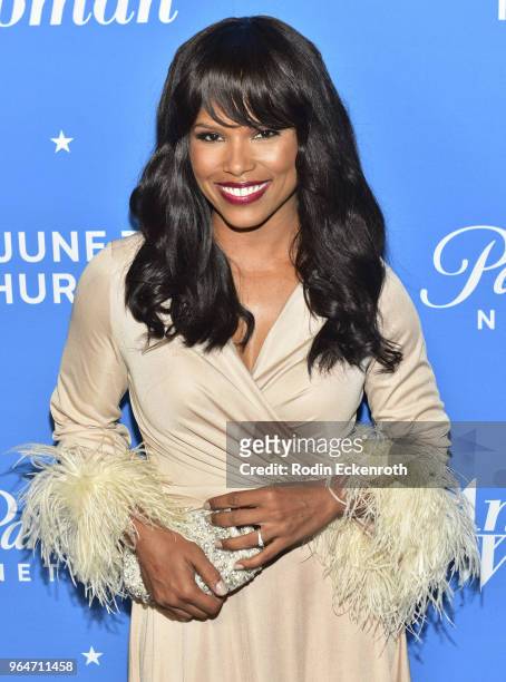 Diandra Lyle attends the premiere of Paramount Network's "American Woman" at Chateau Marmont on May 31, 2018 in Los Angeles, California.