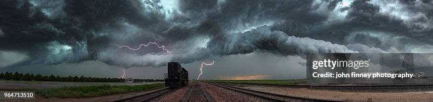 Venango Arcus cloud and lightning, full panoramic version, Nebraska. USA Venango Arcus cloud and lightning, full panoramic version, Nebraska. USA