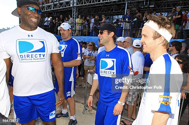 Actor Michael Clarke Duncan and actor Chace Crawford attend the Fourth Annual DIRECTV Celebrity Beach Bowl at DIRECTV Celebrity Beach Bowl Stadium:...