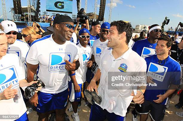 Actor Michael Clarke Duncan and Mark Sanchez of the New York Jets attend the Fourth Annual DIRECTV Celebrity Beach Bowl at DIRECTV Celebrity Beach...