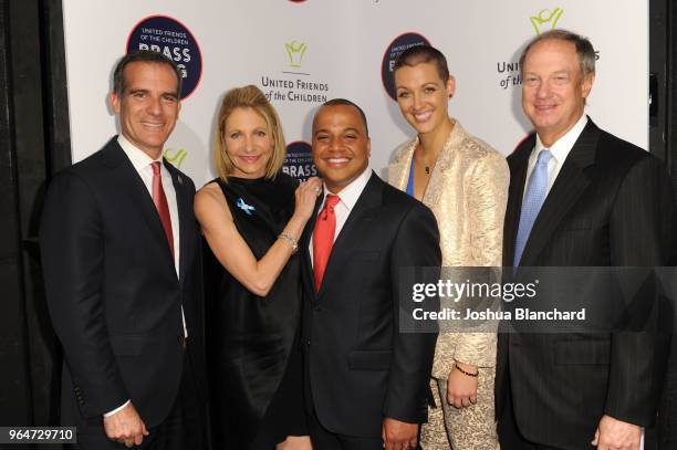 Mayor Eric Garcetti, Kimberly Emerson, Tremale Berger, Dr. Kara Allen Soldati and Ambassador John B. Emerson attend the United Friends of the...