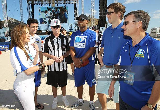 Singer Jennifer Lopez, Mark Sanchez of the New York Jets, NFL Hall of Famer Warren Moon, Eli Manning of the New York Giants and President and CEO of...