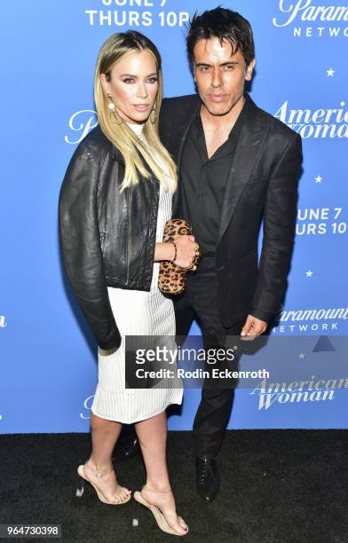 Teddi Mellencamp-Arroyave and Edwin Arroyave attend the premiere of Paramount Network's "American Woman" at Chateau Marmont on May 31, 2018 in Los...