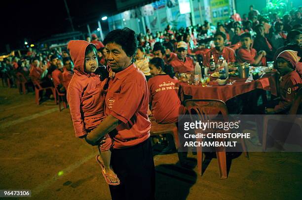 To go with feature story Thailand-politics-protest-society by Rachel O'Brien A picture taken on January 11, 2009 shows supporters waiting for a...