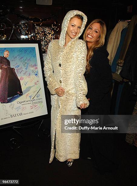 Marnette Patterson and TV Personality Rebecca Cardon pose with Ogie Kanogie Coats at the Hollywood Helping Haiti Golden Globes Celebrity & Charity...