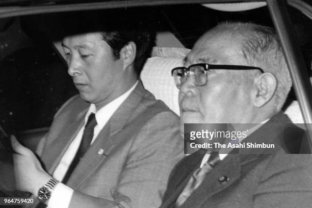 Ruling Liberal Democratic Party General Council Chairman Masayoshi Ito leaves after a LDP executives meeting at the party headquarters on May 12,...
