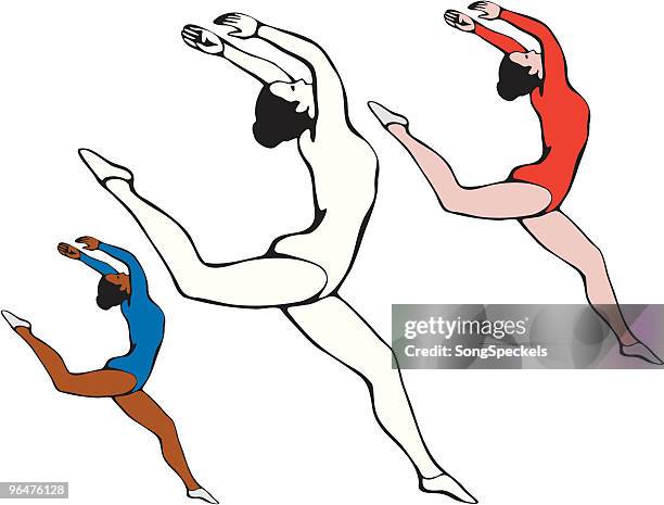 bildbanksillustrationer, clip art samt tecknat material och ikoner med leaping gymnast - southern european descent