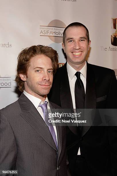 Seth Green and Matthew Senreich attend the 37th Annual Annie Awards at Royce Hall, UCLA on February 6, 2010 in Westwood, California.