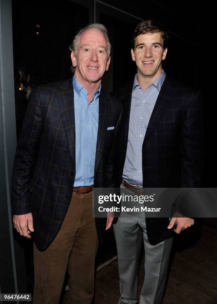 Former NFL Player Archie Manning and NFL Player Eli Manning attend the Super Bowl Party hosted by Creative Artists Agency at the W Hotel: South Beach...