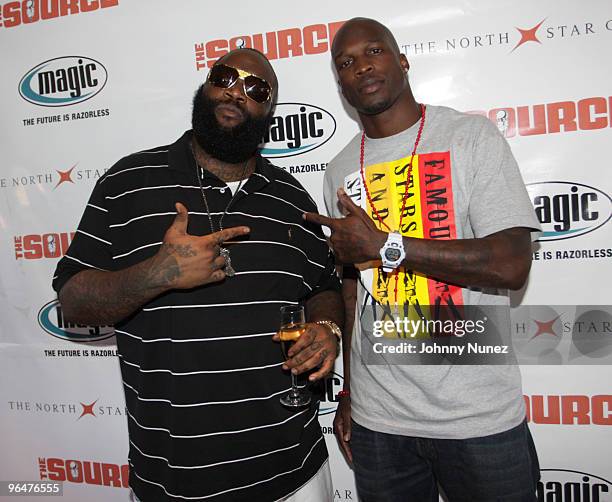 Rick Ross and Chad Ochocinco celebrate Rick Ross birthday party hosted by The Source Magazine on February 6, 2010 in Miami, Florida.