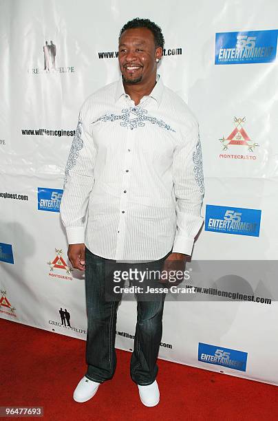 Willie McGinest attends the First Annual Super Bowl Pre-Party Hosted by Willie McGinest at Capitol City on February 6, 2010 in Los Angeles,...
