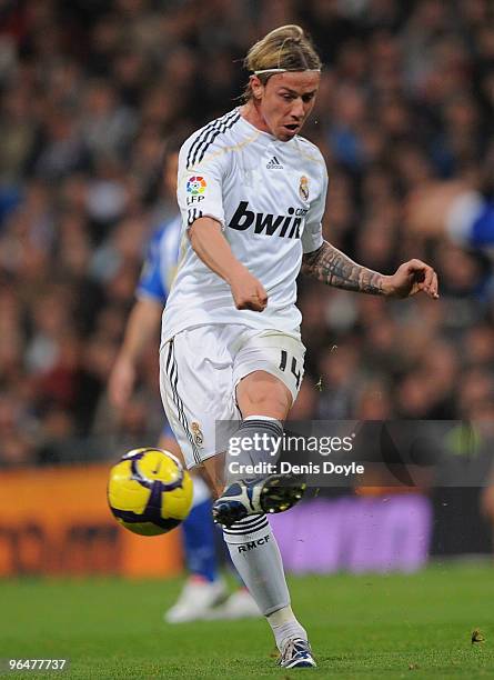 Guti of Real Madrid in action during the La Liga match between Real Madrid and Espanyol at Estadio Santiago Bernabeu on February 6, 2010 in Madrid,...