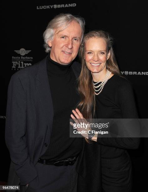 Director James Cameron and wife Suzy Amis attend the 'Modern Master' award ceremony during the 2010 Santa Barbara International Film Festival at the...