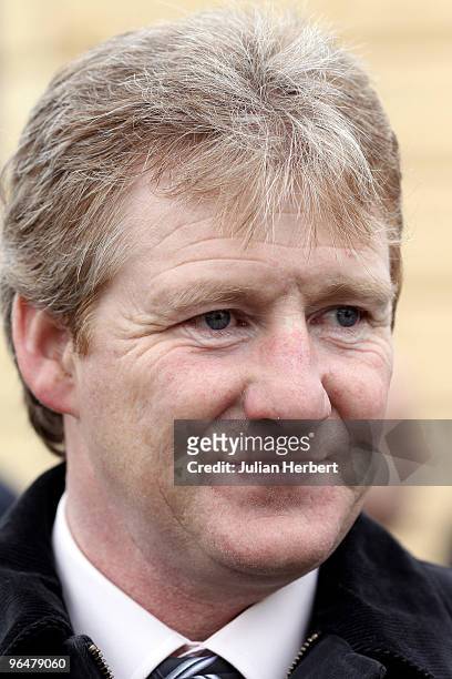 Trainer Philip Fenton after Dunguib landed The Deloitte Novice Hurdle Race run at Leopardstown Racecourse on February 7, 2010 in Dublin, Ireland.
