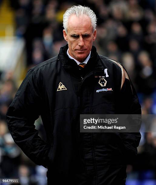 Wolves manger Mick McCarthy looks on before the Barclays Premier League match between Birmingham City and Wolverhampton Wanderers at St. Andrews...