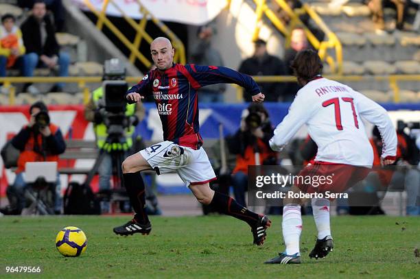 Roberto Guana of Bologna in action during the Serie A match between Bologna and AC Milan at Stadio Renato Dall'Ara on February 7, 2010 in Bologna,...