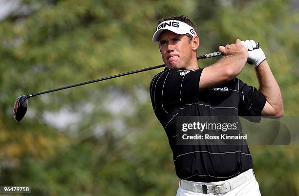 Lee Westwood of Engalnd during the final round of the Omega Dubai Desert Classic on the Majlis Course at the Emirates Golf Club on February 7, 2010...