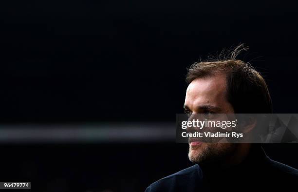 Head coach Thomas Tuchel of Mainz is pictured ahead of the Bundesliga match between FSV Mainz 05 and Borussia Moenchengladbach at Bruchweg Stadium on...