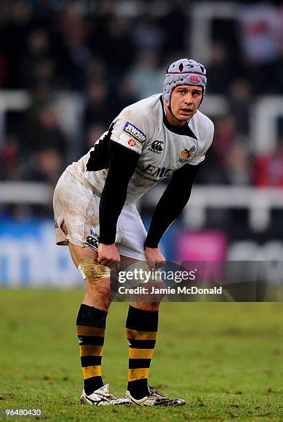 Dan Ward-Smith of Wasps looks on during the LV Anglo Welsh Cup match between Newcastle Falcons and London Wasps on February 7, 2010 in Newcastle upon...