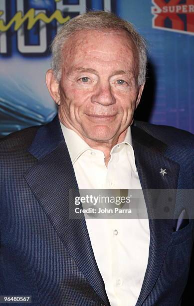 Jerry Jones arrives at NFL owners party at Viceroy Miami on February 6, 2010 in Miami, Florida.