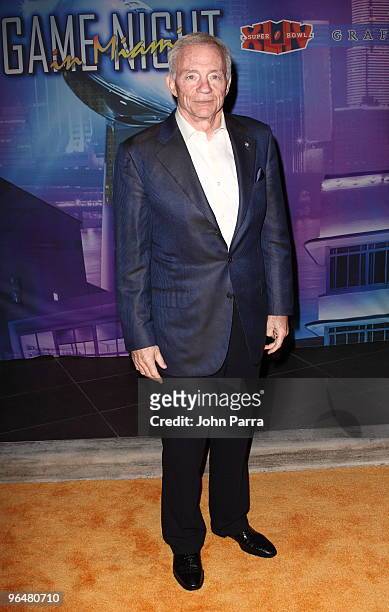 Jerry Jones arrives at NFL owners party at Viceroy Miami on February 6, 2010 in Miami, Florida.