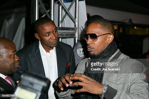 Jamie Foxx attends the Bud Light Hotel event featuring Usher at the Doubletree Surfcomber Hotel on February 6, 2010 in Miami Beach, Florida.